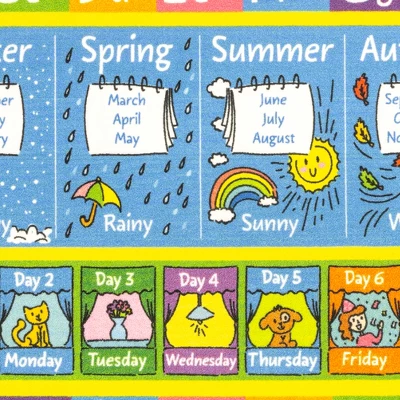 KC CUBS Boy & Girl Kids ABC Alphabet, Seasons, Months & Days Educational Learning & Fun Game Play Nursery Bedroom Classroom Rug Carpet 6 KC CUBS Boy & Girl Kids ABC Alphabet, Seasons, Months & Days Educational Learning & Fun Game Play Nursery Bedroom Classroom Rug Carpet - Image 4