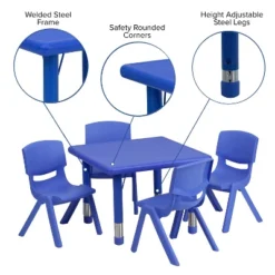 Flash Furniture 24" Square Plastic Height Adjustable Activity Table Set With 4 Chairs -Safavieh Shop GUEST 78b735e5 7ca6 4b98 8b3a e9034649b81c