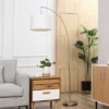 HOMCOM Arc Floor Reading Lamp, Tall Pole Standing Lamp With Hanging Fabric Lampshade For Living Room Or Bedroom, Silver/White 2 HOMCOM Arc Floor Reading Lamp, Tall Pole Standing Lamp With Hanging Fabric Lampshade For Living Room Or Bedroom, Silver/White -Safavieh Shop GUEST 78e16548 fc04 4f51 9d79 0422617b0698
