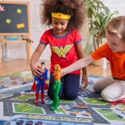 KC CUBS | Justice League Boy & Girl Kids Metropolis City Road Car Vehicle Traffic Educational Learning & Game Nursery Classroom Rug -Safavieh Shop GUEST 79b49aea b8b4 400f abc0 323a4f0116df