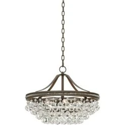 Vienna Full Spectrum Wohlfurst Bronze Pendant Chandelier 20 1/4" Wide Clear Crystal 5-Light Fixture For Dining Room House Foyer Kitchen Island Bedroom -Safavieh Shop GUEST 7b93e34b fe19 4789 88f6 b79caac96e8f