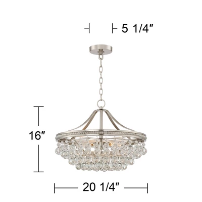 Vienna Full Spectrum Wohlfurst Brushed Nickel Pendant Chandelier 20 1/4" Wide Clear Crystal 5-Light Fixture For Dining Room House Foyer Kitchen Island 6 Vienna Full Spectrum Wohlfurst Brushed Nickel Pendant Chandelier 20 1/4" Wide Clear Crystal 5-Light Fixture For Dining Room House Foyer Kitchen Island - Image 4
