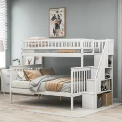 Twin Over Full Stairway Bunk Bed With Storage-ModernLuxe -Safavieh Shop GUEST 7d518838 c02a 4fdf 9934 b15b557283bd