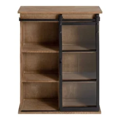 22" X 28" Barnhardt Decorative Wooden Wall Cabinet With Sliding Glass Door Rustic Brown - Kate & Laurel All Things Decor 12 22" X 28" Barnhardt Decorative Wooden Wall Cabinet With Sliding Glass Door Rustic Brown - Kate & Laurel All Things Decor -Safavieh Shop GUEST 800189d1 78d2 4bc6 907b 368c091dc161