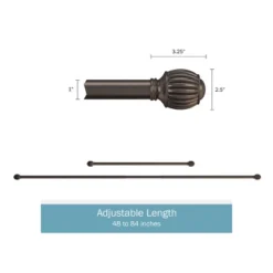 Hastings Home Bronze Curtain Rod With Cone Finials