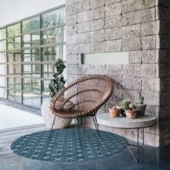 Tempaper 4' Mudcloth Round Indoor/Outdoor Vinyl Floor Rug -Safavieh Shop GUEST 82037ba5 6b16 4439 9aec fb16a32b4d14