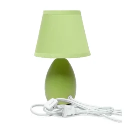 9.45" Petite Ceramic Oblong Bedside Table Desk Lamp With Matching Tapered Drum Shade Green - Creekwood Home -Safavieh Shop GUEST 855e2c9e 07e6 4555 86b6 2db4355366e2