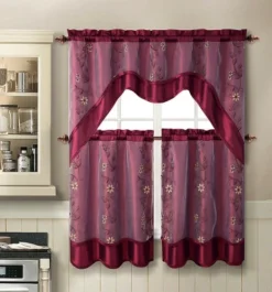 GoodGram 3 Piece Daphne Embroidered Complete Kitchen Curtain Tier And Valance Set -Safavieh Shop GUEST 86a5c1f0 02ed 49f9 b896 e2182c3d8d83