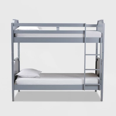 Twin Mariana Wood Bunk Bed Gray - Baxton Studio 3 Twin Mariana Wood Bunk Bed Gray - Baxton Studio