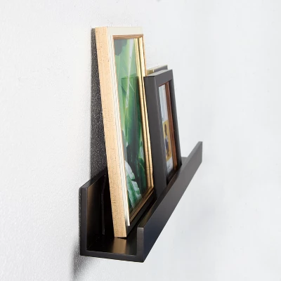 24" X 3.3" 2pc Decorative Wall Shelf Set Black - Uniek 6 24" X 3.3" 2pc Decorative Wall Shelf Set Black - Uniek - Image 4