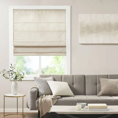 Aberdeen Printed Faux Silk Room Darkening Cordless Roman Blinds And Shade Ivory 11 Aberdeen Printed Faux Silk Room Darkening Cordless Roman Blinds And Shade Ivory - Image 9