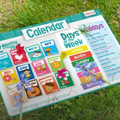 Merka Kids Educational Placemats For Kids Placemats Wipeable Set Of 4 Wipeable Silicone Mats Time Money Calendar & Season 3 Merka Kids Educational Placemats For Kids Placemats Wipeable Set Of 4 Wipeable Silicone Mats Time Money Calendar & Season