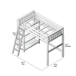 Max & Lily Twin-Size High Loft Bed With Bookcase -Safavieh Shop GUEST 8d104bd7 0819 4fef 90c3 f6c261820b98