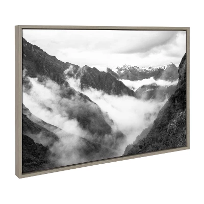 (Set Of 3) 23" X 33" Sylvie Highland Cow Mountains And Inca Trail Framed Canvas Set Gray - Kate & Laurel All Things Decor 3 (Set Of 3) 23" X 33" Sylvie Highland Cow Mountains And Inca Trail Framed Canvas Set Gray - Kate & Laurel All Things Decor