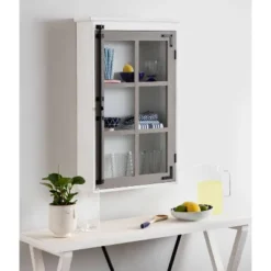 19.5" X 6" X 31.5" Hutchins Decorative Rustic Wall Cabinet White/Gray - Kate & Laurel All Things Decor -Safavieh Shop GUEST 8e50819c d948 442c ab04 11f64cacb4ea