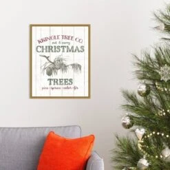 16" X 20" Christmas Tree Farm Sign By Wild Apple Portfolio Framed Canvas Wall Art - Amanti Art -Safavieh Shop GUEST 8e6a5e90 e0c5 4c8e a246 5b7475e3d421