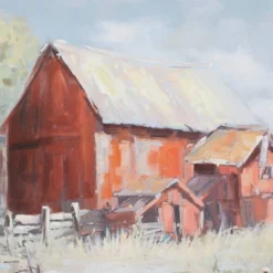 Canvas Landscape Barn Framed Wall Art With Silver Frame Multi Colored - Olivia & May -Safavieh Shop GUEST 8ebafef7 0f57 40e2 b98d d27e3cc892e7