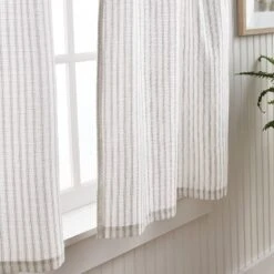 3pc Ticking Stripe Window Valance And Tiers Set White/Gray - Martha Stewart -Safavieh Shop GUEST 8ed3b0a3 9797 470d 8a32 780da5b1fc38