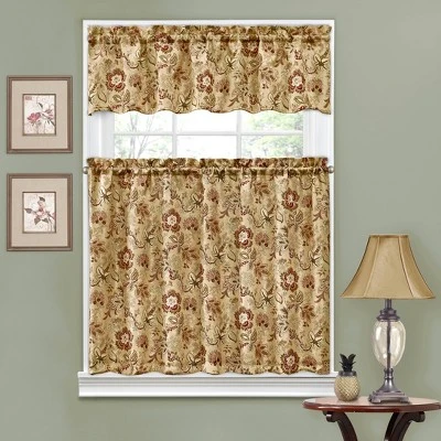 36"x56" Floral Curtain Tiers Set - Traditions By Waverly 6 36"x56" Floral Curtain Tiers Set - Traditions By Waverly - Image 4