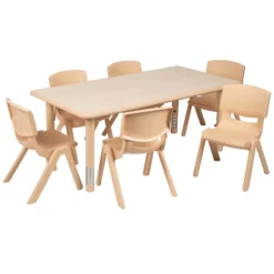 Emma And Oliver 23.625"W X 47.25"L Rectangular Plastic Height Adjustable Activity Table Set With 6 Chairs 30 Emma And Oliver 23.625"W X 47.25"L Rectangular Plastic Height Adjustable Activity Table Set With 6 Chairs -Safavieh Shop GUEST 8fdd1b8c b6f7 4b1d 9011 3e9b6034023a