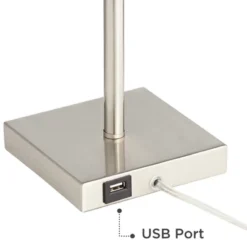 360 Lighting Franco Modern Table Lamps 26 1/2" High Set Of 2 Brushed Nickel With USB Charging Ports White Square Shade For Bedroom Living Room Desk -Safavieh Shop GUEST 905df376 67af 42ea b2fd 07b1f0a7eb7c