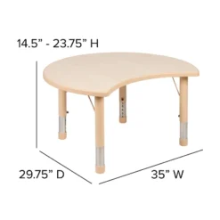 Flash Furniture 25.125"W X 35.5"L Crescent Natural Plastic Height Adjustable Activity Table -Safavieh Shop GUEST 908ddeeb 98e1 4d97 a4a3 0241e1b63ec4