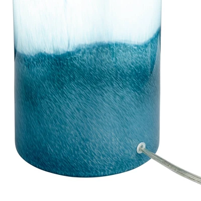 Possini Euro Design Modern Table Lamp With USB Charging Port And Nightlight LED 25" High Blue Art Glass White Shade For Bedroom Desk (Color May Vary) 7 Possini Euro Design Modern Table Lamp With USB Charging Port And Nightlight LED 25" High Blue Art Glass White Shade For Bedroom Desk (Color May Vary) - Image 5