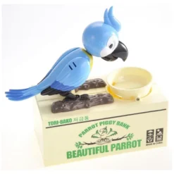 Insten Parrot Piggy Bank Robotic Coin Munching Toy Money Box, Blue, 6.6x6.5 Inches -Safavieh Shop GUEST 9122f83d 1ef2 4460 a78c d11b5f31f1d1