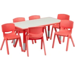 Emma And Oliver 23.625"W X 47.25"L Rectangular Plastic Height Adjustable Activity Table Set With 6 Chairs 29 Emma And Oliver 23.625"W X 47.25"L Rectangular Plastic Height Adjustable Activity Table Set With 6 Chairs -Safavieh Shop GUEST 92fa9ab8 7714 443f ad9a 86cda7375bca