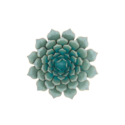 Metal Floral Wall Decor Teal - Olivia & May 3 Metal Floral Wall Decor Teal - Olivia & May