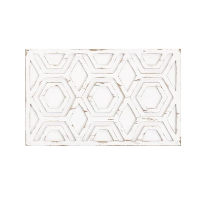 Ralston Wooden Wall Art With Pattern White 3 Ralston Wooden Wall Art With Pattern White