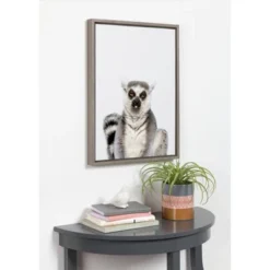 18" X 24" Sylvie Sitting Lemur Tongue Out Framed Canvas Wall Art By Amy Peterson Gray - DesignOvation -Safavieh Shop GUEST 96431340 7b04 4a5c b3d7 55a98b3e3586