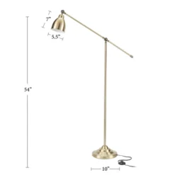 54" Metal Swing Arm Reading Floor Lamp - Nourison -Safavieh Shop GUEST 96c5d93c 6915 4e02 824b 6e07b12e0743