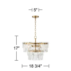Vienna Full Spectrum Luxum Burnished Brass Chandelier 18 3/4" Wide Modern Tiered Crystal 6-Light Fixture For Dining Room House Foyer Kitchen Island -Safavieh Shop GUEST 972fa7ad 519e 4cb5 b583 4e99117a2928