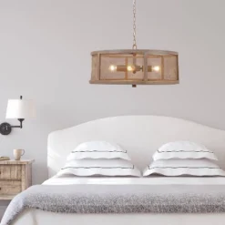 18" Metal Dixsie Caged Farmhouse Chandelier Woodgrain - River Of Goods -Safavieh Shop GUEST 9768f4c8 9cb2 4270 ad14 d5210f8d9587