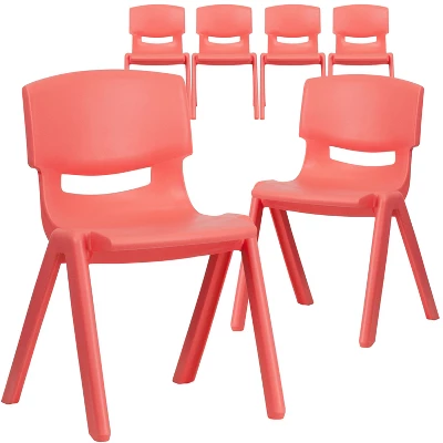 Flash Furniture 6 Pack Plastic Stackable School Chair With 13.25" Seat Height 6 Flash Furniture 6 Pack Plastic Stackable School Chair With 13.25" Seat Height - Image 4