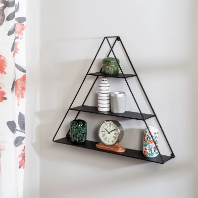 Honey-Can-Do Triangle Metal Wall Shelf Black 11 Honey-Can-Do Triangle Metal Wall Shelf Black - Image 9