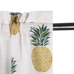 Trinity Pineapple Print Linen Blend Small Half Window Curtains For Kitchen Bathroom Cafe -Safavieh Shop GUEST 9a1a1686 8712 4ea0 87aa 82aa47562dfd
