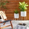Powder-Coated Metal Planter White - Hearth & Hand™ With Magnolia -Safavieh Shop GUEST 9ac665a2 ad64 4dd3 b34e e4349116bfbf