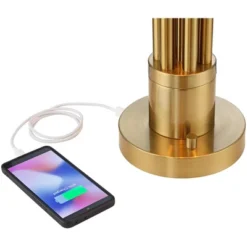 Possini Euro Design Possini Euro® Granview Desk Lamp With Glass Shade And Dual USB Ports -Safavieh Shop GUEST 9b40a92d 393d 489d 8ea1 114efb01132f