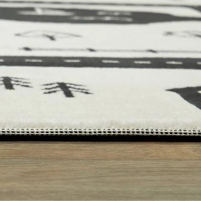 4'1"x5'6" Roadmap Black/White Rug - Balta Rugs 6 4'1"x5'6" Roadmap Black/White Rug - Balta Rugs - Image 4