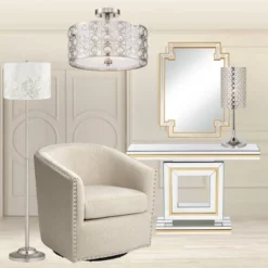 Possini Euro Design Saira Modern Ceiling Light Semi Flush Mount Fixture 16" Wide Brushed Nickel Crystal Organza Drum Shade For Bedroom Kitchen Hallway 11 Possini Euro Design Saira Modern Ceiling Light Semi Flush Mount Fixture 16" Wide Brushed Nickel Crystal Organza Drum Shade For Bedroom Kitchen Hallway -Safavieh Shop GUEST 9c5390be 314f 4d95 b950 d5ae24fbf424