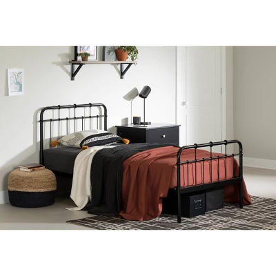 Vito Metal Complete Bed Pure Black - South Shore 4 Vito Metal Complete Bed Pure Black - South Shore - Image 2