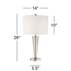 360 Lighting Geoff Modern Table Lamps 26" High Set Of 2 Brushed Nickel With USB Charging Port Table Top Dimmers White Drum Shade For Living Room Desk -Safavieh Shop GUEST 9cb7cad8 dad5 4ba8 983f 17475b0cabb7