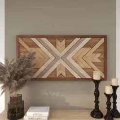 Wood Geometric Handmade Southwestern Wall Decor Brown - Olivia & May -Safavieh Shop GUEST 9d6a9540 6da6 4d18 afc1 3b508c59bb7f