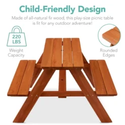 Best Choice Products Kids Wooden Picnic Table, Outdoor Activity Table W/ Adjustable Umbrella, Built-In Seats -Safavieh Shop GUEST 9db56279 6a0d 4c71 b41a 4e1e1b762563