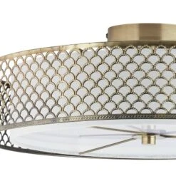 18.25" Leyla Glam Brushed Semi-Flush Mount Ceiling Fixture Sconce Gold - River Of Goods -Safavieh Shop GUEST 9e2f201f daa3 4b63 8446 579070eb0add