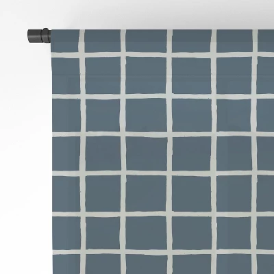 Avenie Grid Pattern Navy 64" X 50" Single Panel Sheer Window Curtain - Society6 5 Avenie Grid Pattern Navy 64" X 50" Single Panel Sheer Window Curtain - Society6 - Image 3