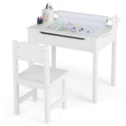 Costway Toddler Craft Table & Chair Set Kids Art Crafts Table WithPaper Roll Holder Grey/White -Safavieh Shop GUEST 9f332937 3d19 437c a01a 1d8f4cbe91f6