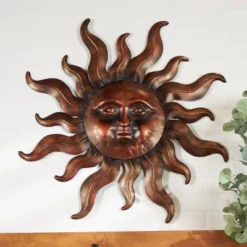 Metal Sun Wall Decor With Smiling Face And Curved Rays Copper - Olivia & May -Safavieh Shop GUEST 9f84a532 e48a 4d8a 84e2 d93b3ebff526